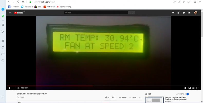 Infrared controlled fan