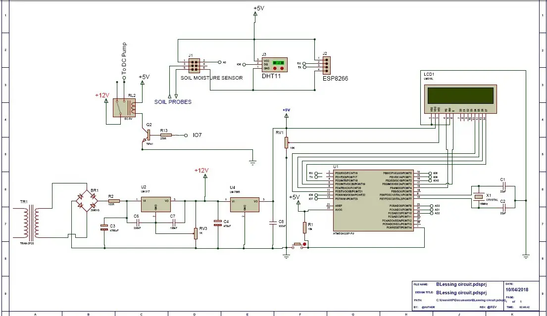 how to build Wi-Fi based Smart Farm Monitoring System circuit diagram