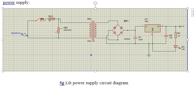 Circuit diagram of the power supply