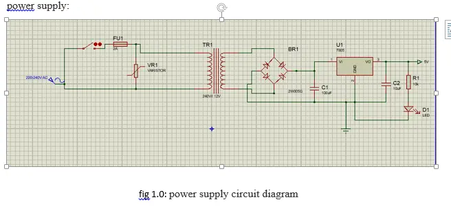 Circuit diagram of the power supply