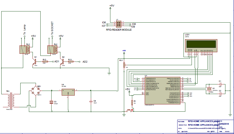 How to Build an RFID Automated Home Control System: the circuit diagram
