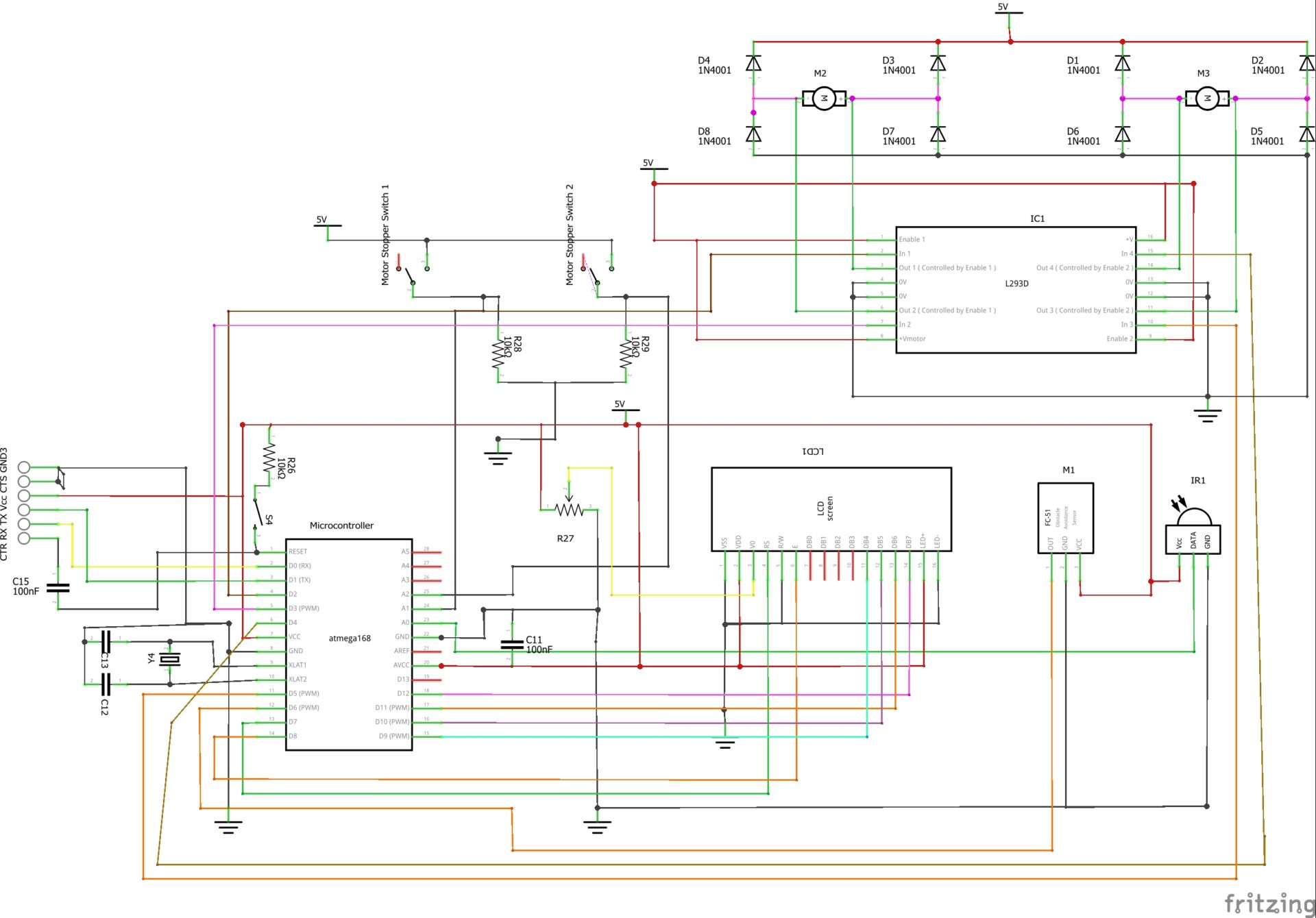 Infrared (IR) Remote Control Gate System Schematic