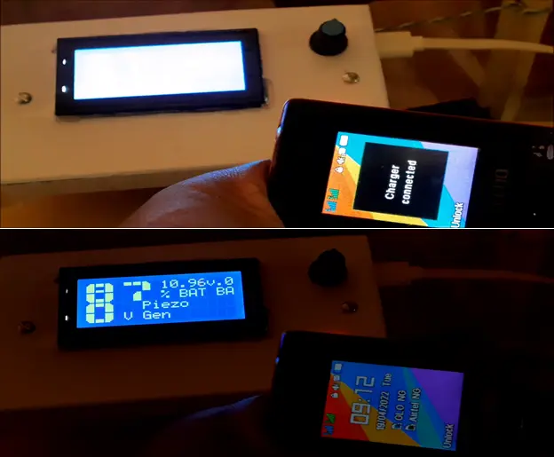 Charging a mobile phone using the project design