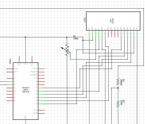 LCD circuit diagram connection