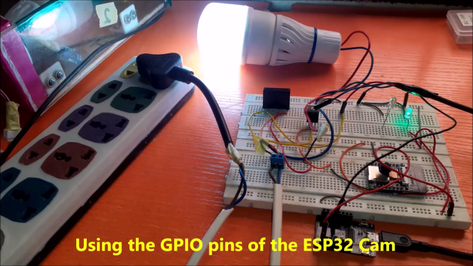 Blinking AC light bulb using ESp32 Cam and Arduino