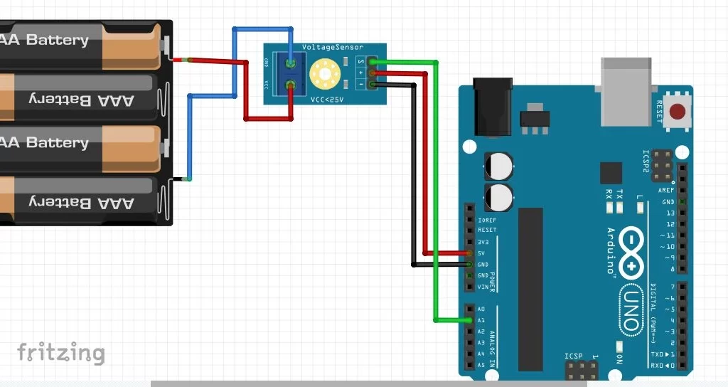 Arduino Voltage Sensor Module: Measure Battery  Level Voltage