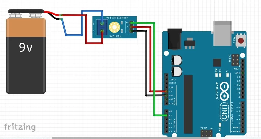 Arduino Voltage Sensor Module: Measure Battery  Level Voltage