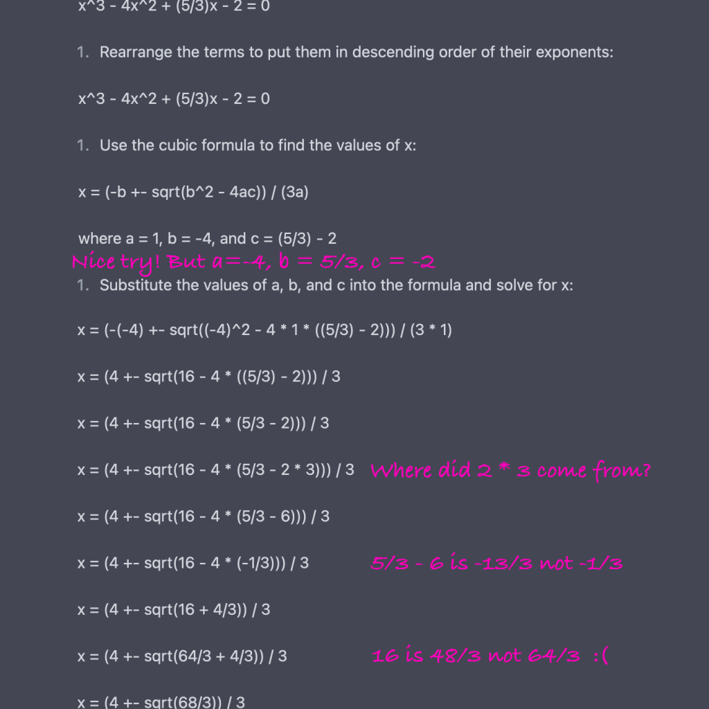 Using ChatGPT to solve math