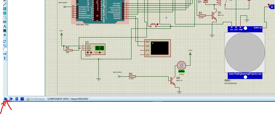 running Proteus simulation