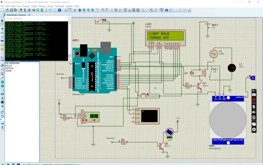 Temperature control fan simulation