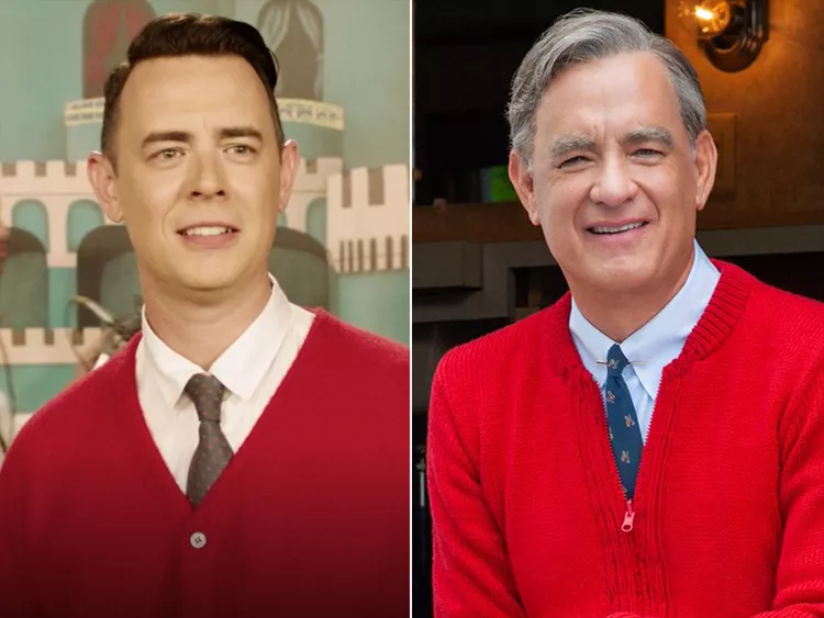 Colin Rogers playing Mr. Rogers on Comedy Central before his dad Tom Hanks on Sony Pictures