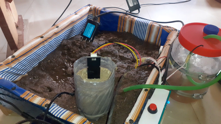 The completed project design test for the Iot Irrigation project
