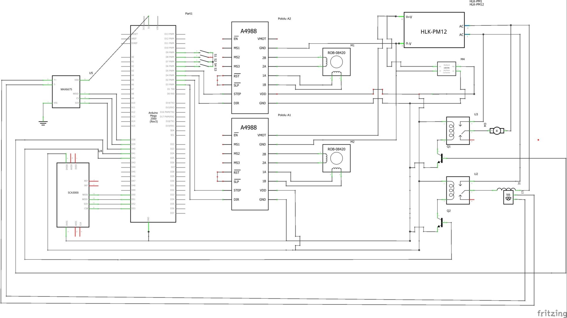 RFID-based access control with disinfectant booth: the circuit diagram