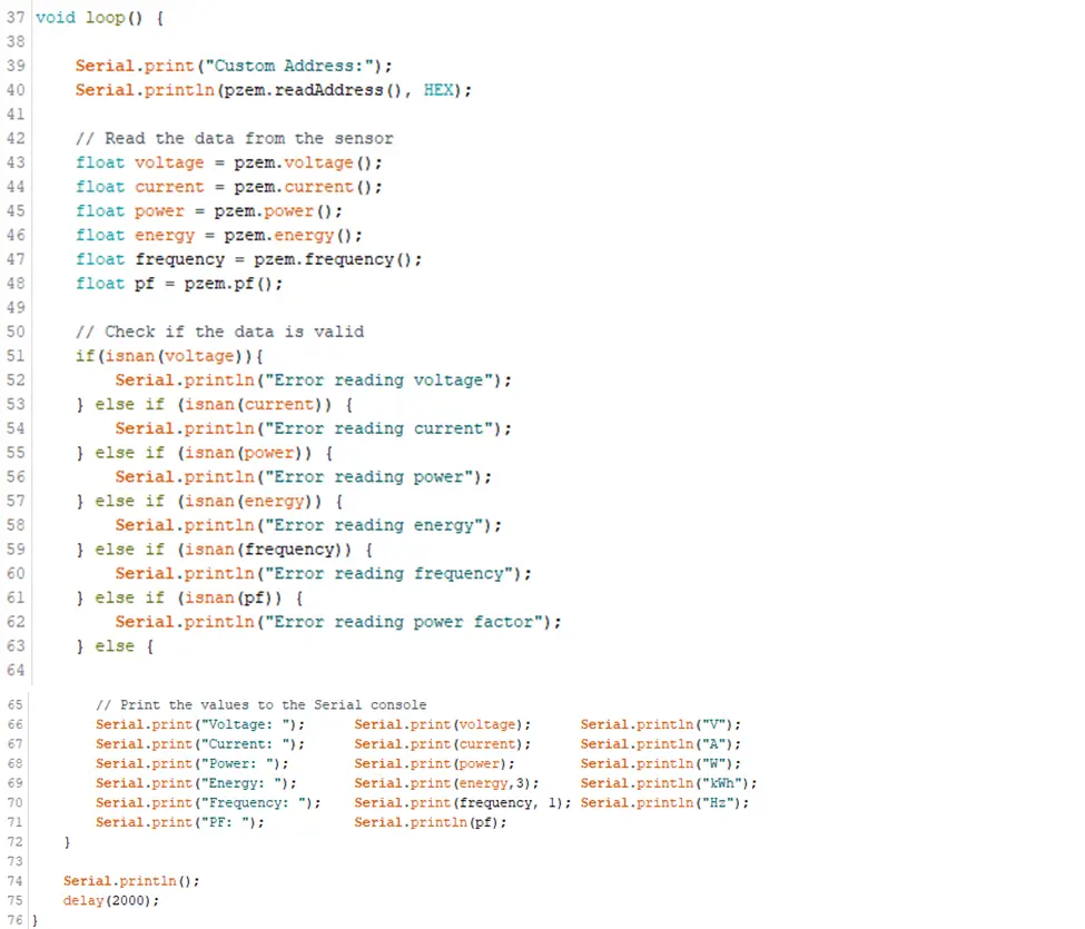 Source code for tamper-proof energy meter