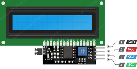 connecting I2C LCD module to LCD