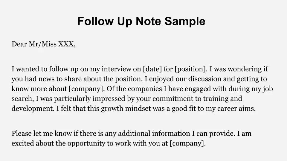 follow up after a job interview