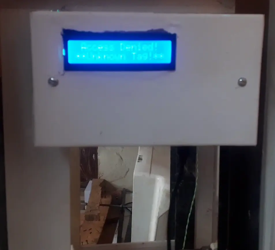 RFID-based access control with disinfectant booth: Access Denied for RFID card