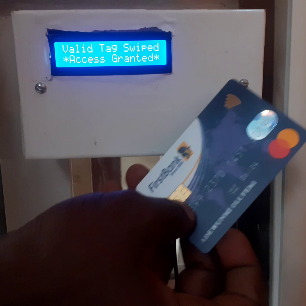 RFID-based access control with disinfectant booth: access granted