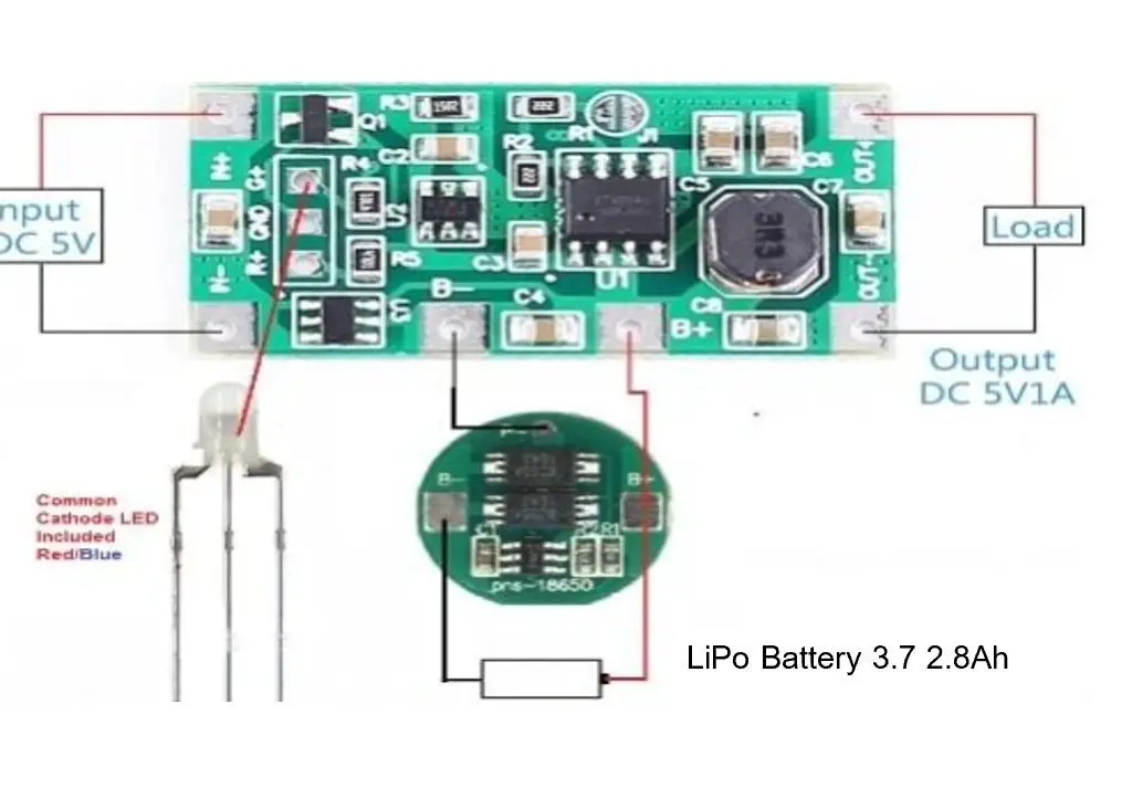 The LiPo charging module for  IoT smart trash bin project