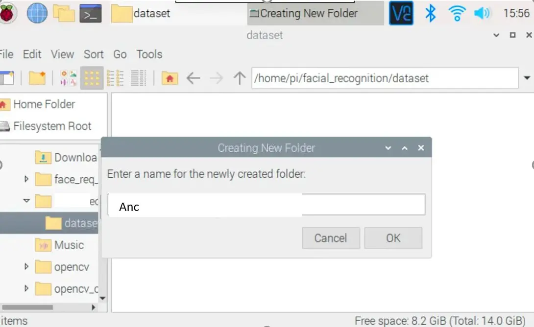 creating a new dataset on the face recognition folder