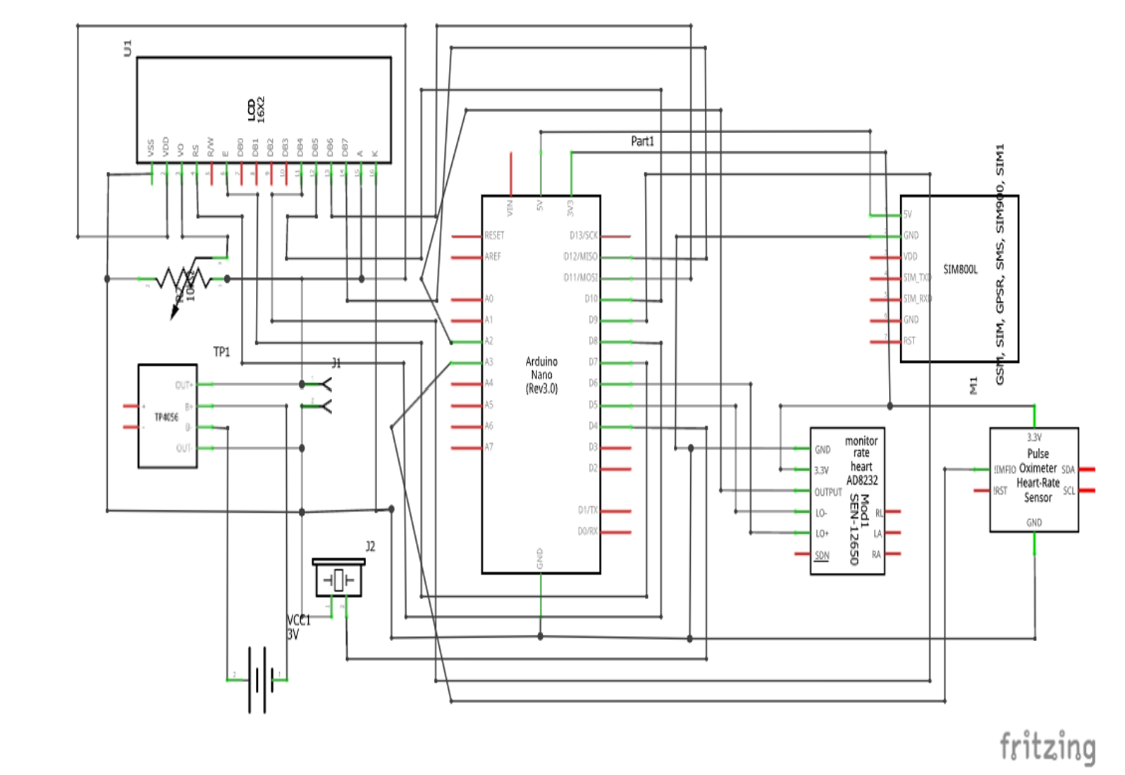 The complete circuit diagram of the project design