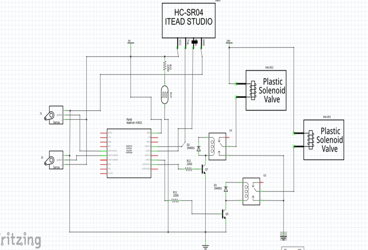 Circuit diagram for  IoT based Fish pond feeder