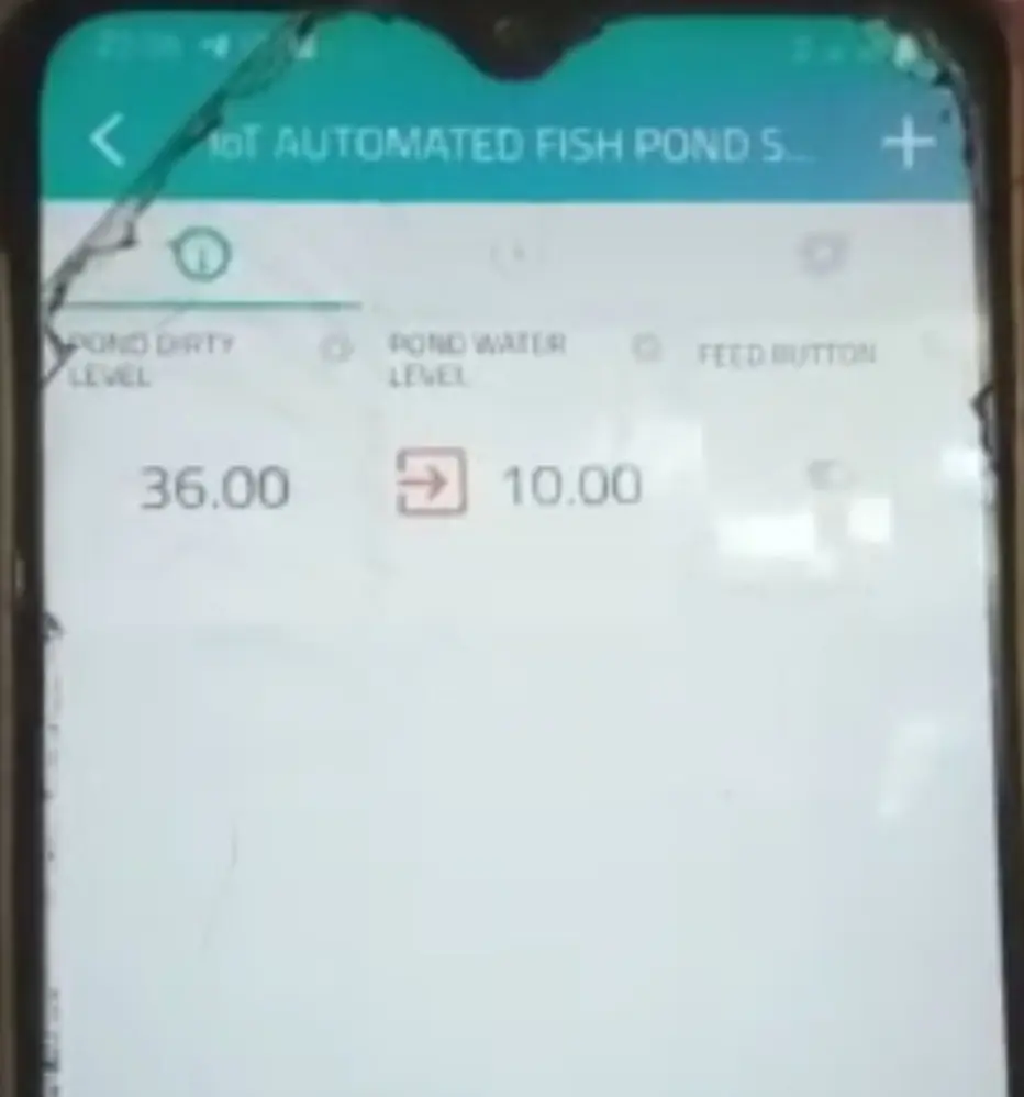 IoT based automated fish pond feeder: The Cayenne mydevices IoT dashboard, mobile version