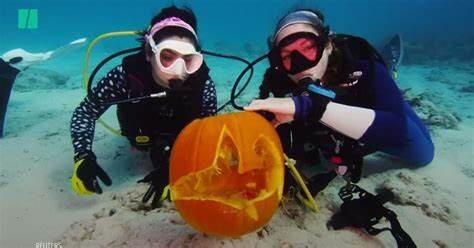 Underwater Pumpkin Carving