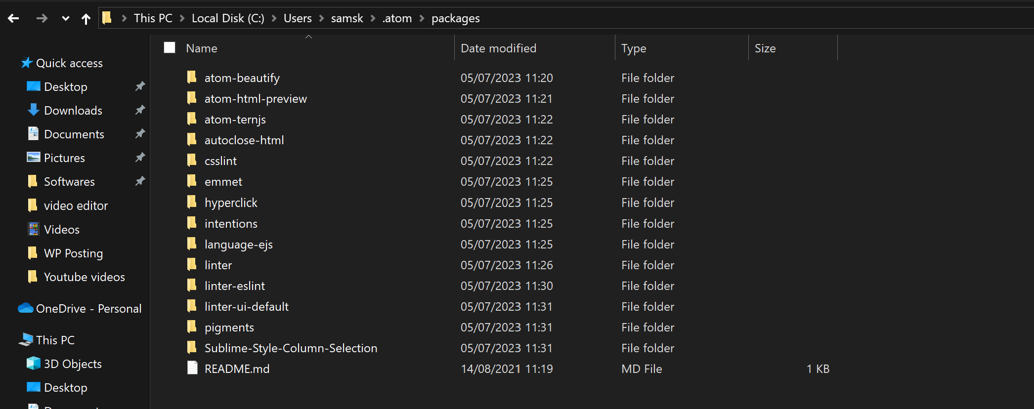 Ensure that all your Atom editor came with the Atom Packages