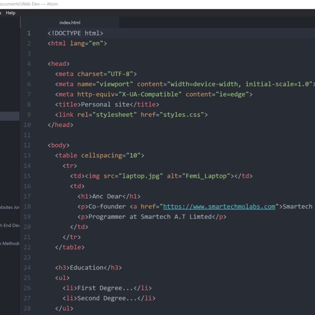 coding in Atom editor