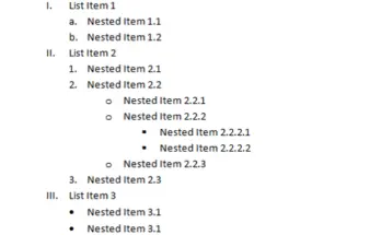 HTML Lists: Nested lists