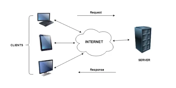 The server and clients of the internet
