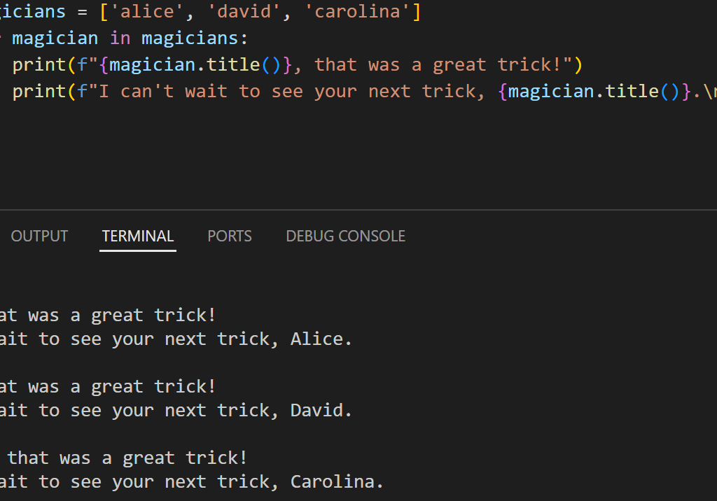 magician trick in a python list