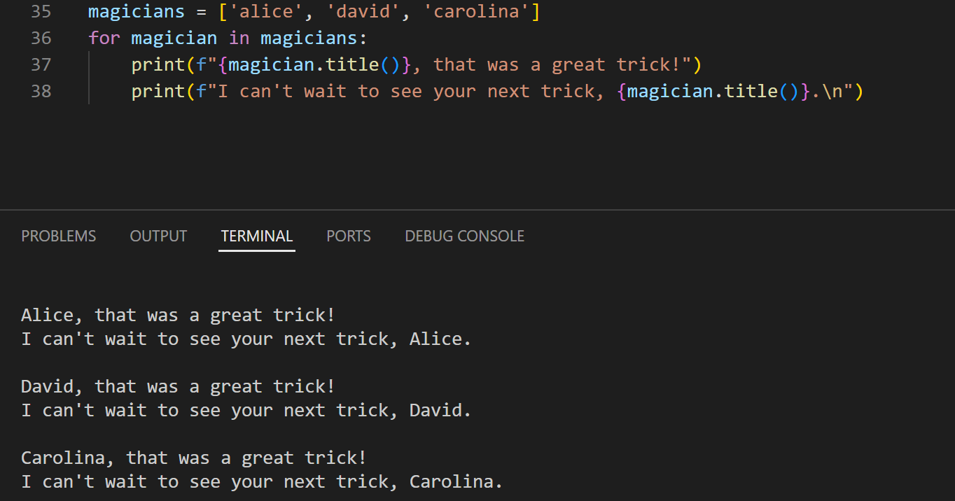 magician trick in a python list