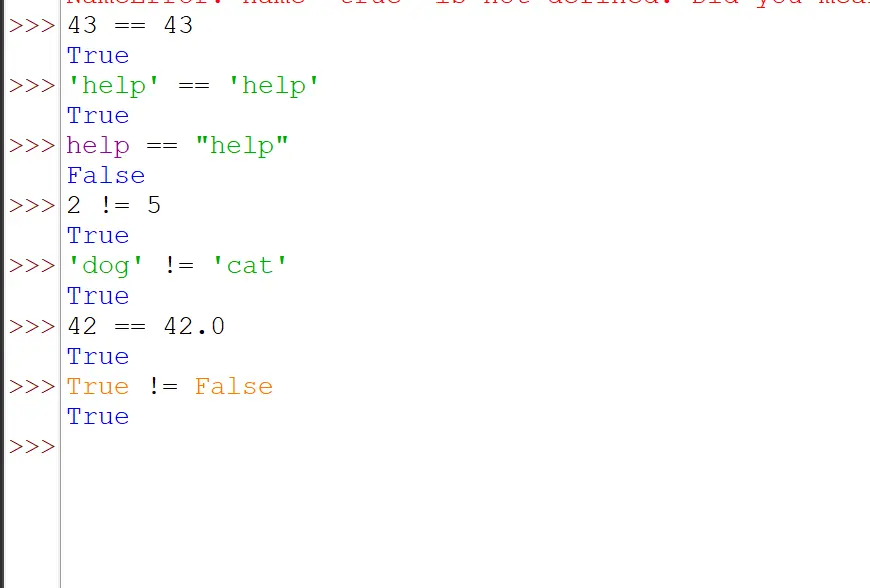 flow control in comparison operator