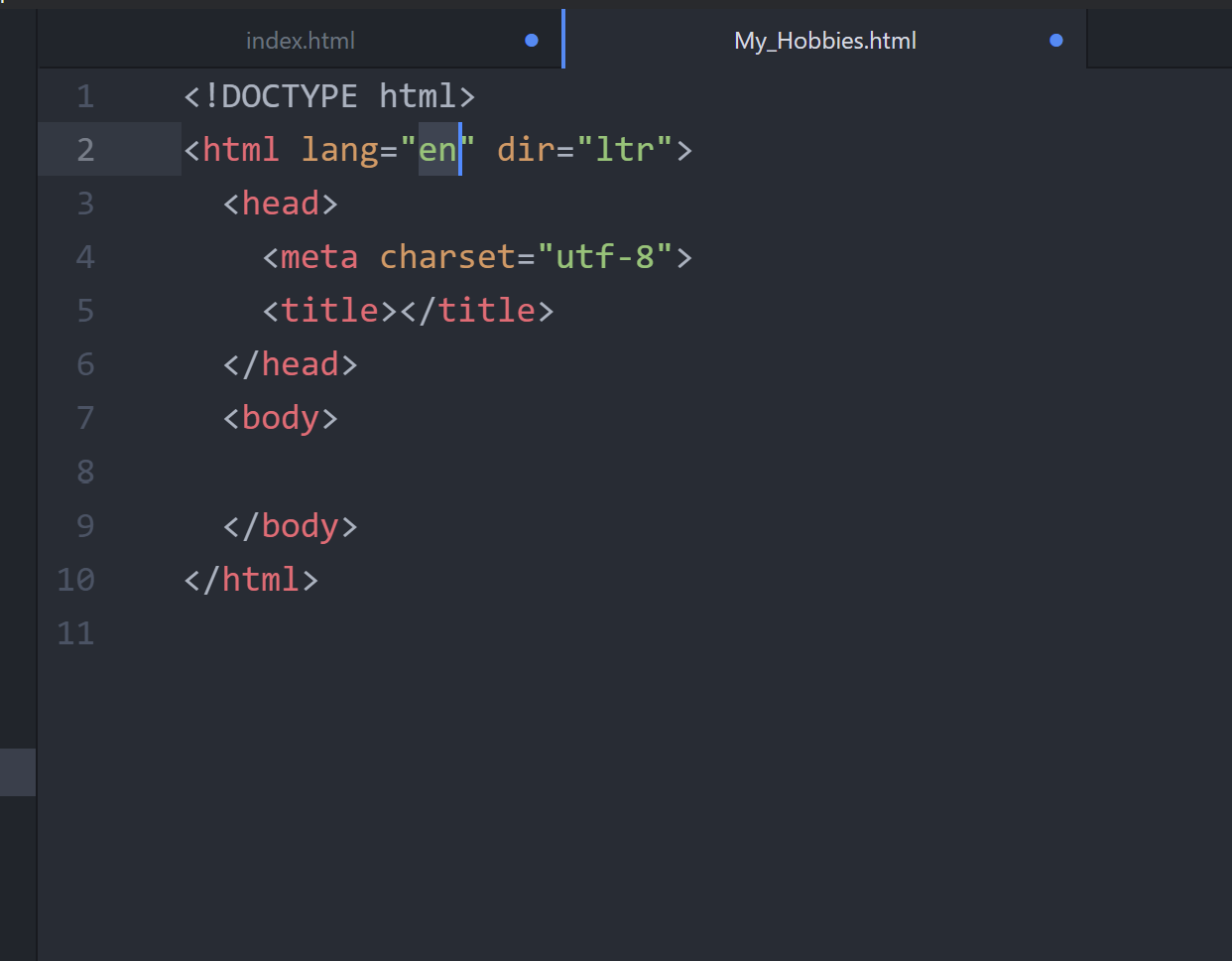 html internal links: HTML boilerplate