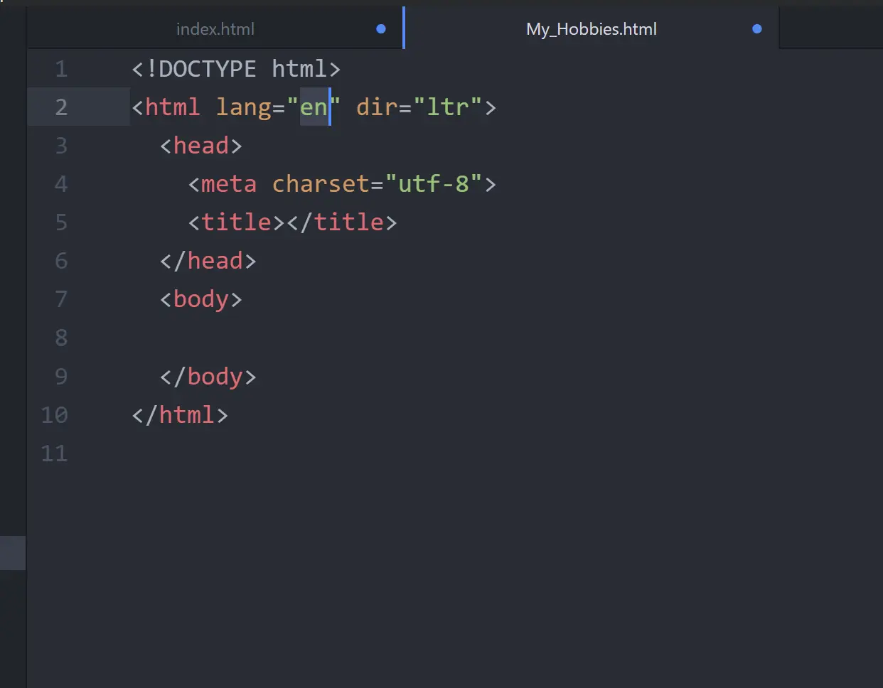 html internal links: HTML boilerplate