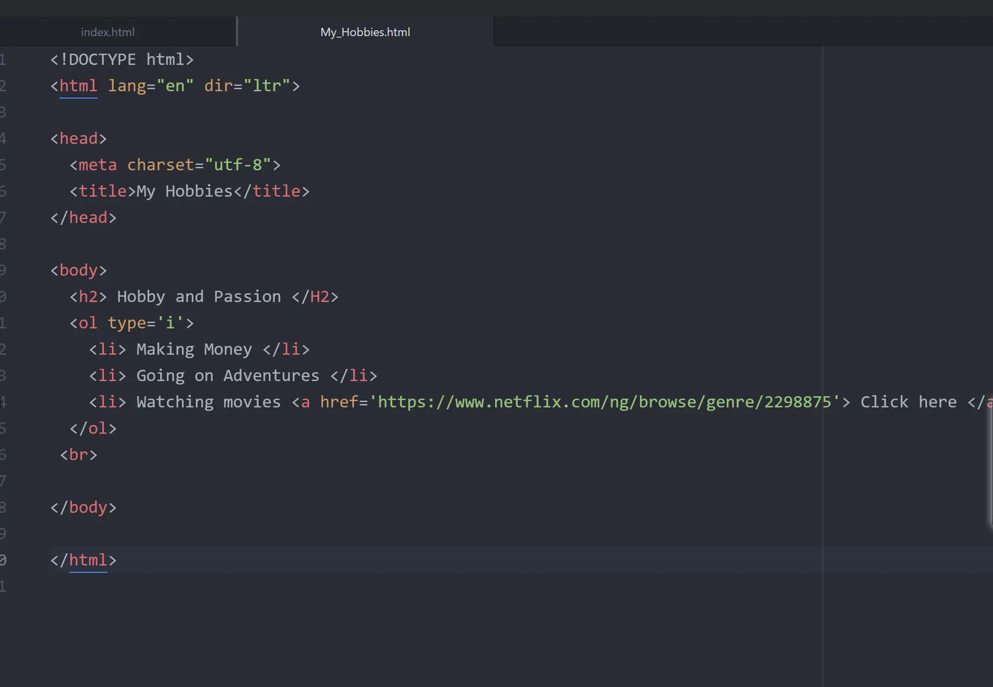 how to add internal links in html
