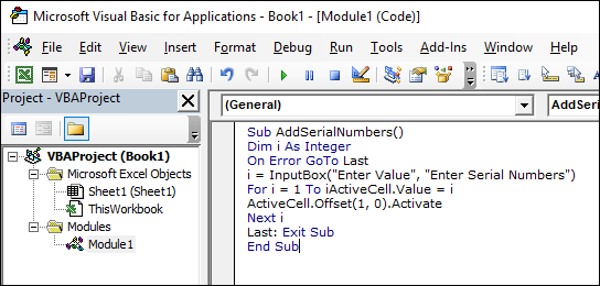 VBA Programming In Excel