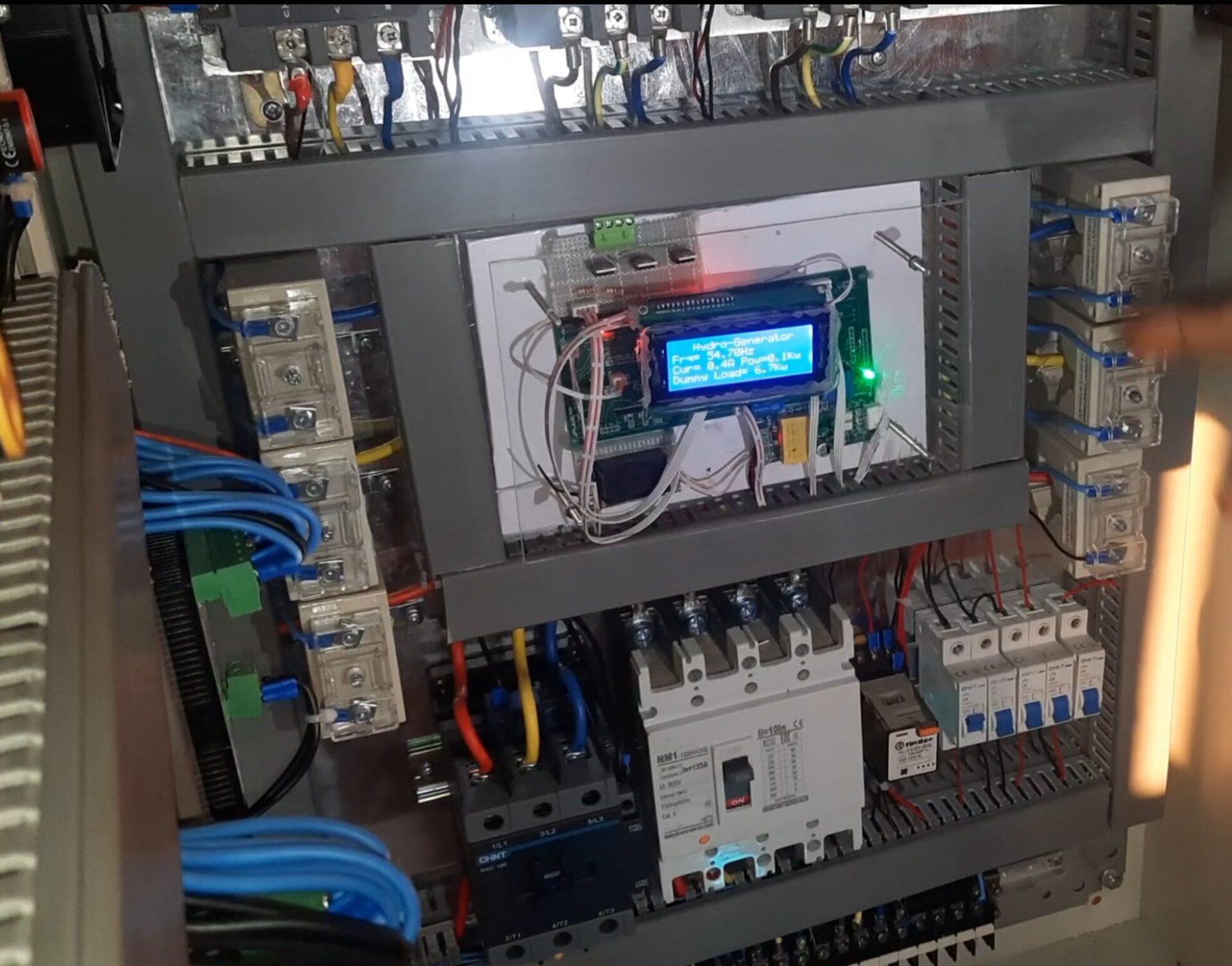 The programmable control side of the control panel