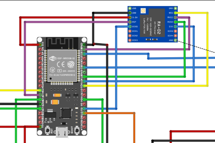 The IoT pulse and humidity monitoring project with LoRa technology schematic diagram