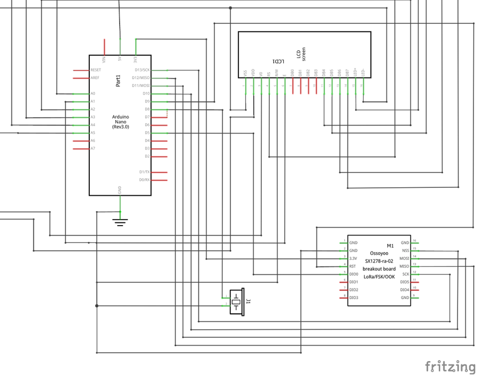 connection of the Nano board with the LoRa module