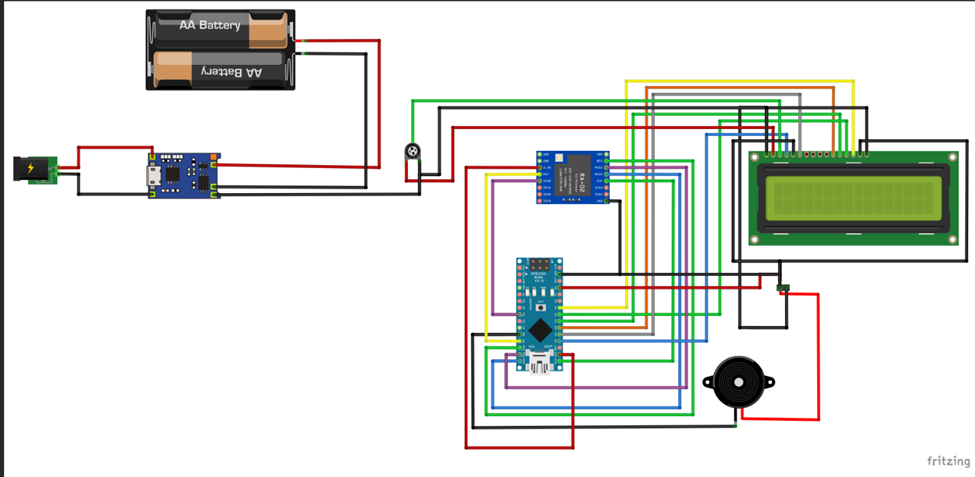 connection of the Nano board with the LoRa module