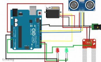 Automatic toilet flusher with Arduino Uno: The schematic diagram