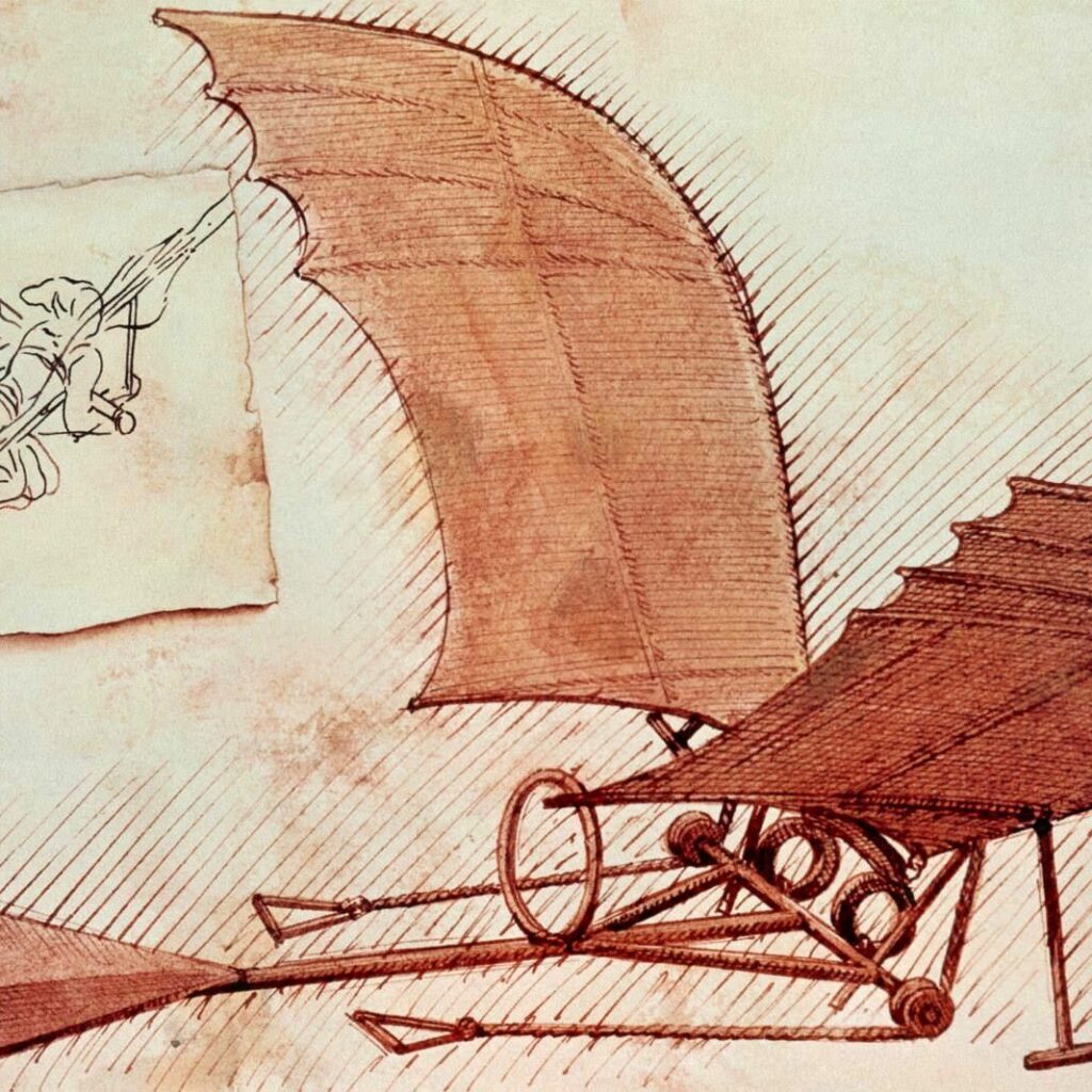 Leonardo da Vinci conceptualized flying machines 