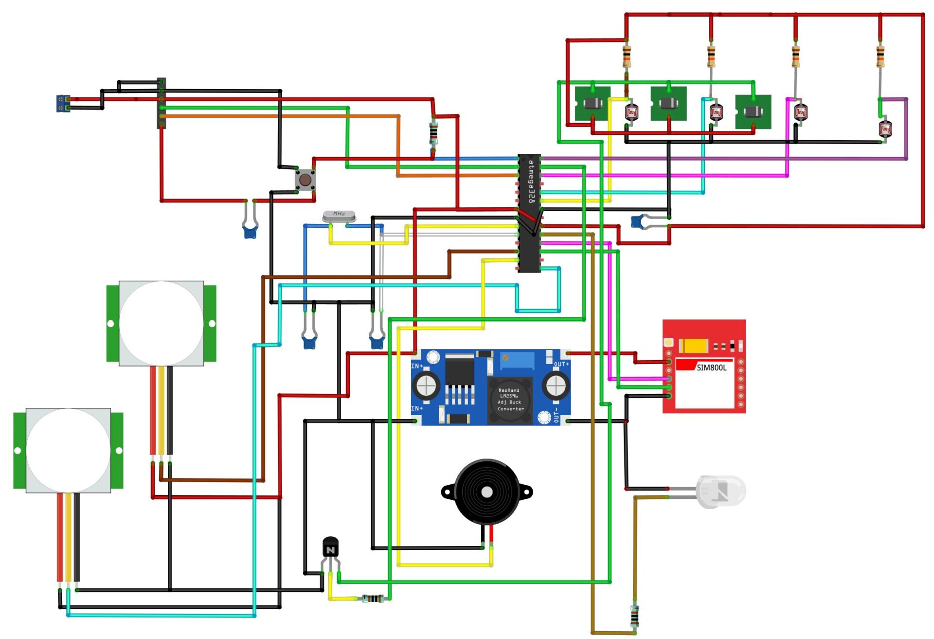 Schematic diagram of the Anti-burglary system design