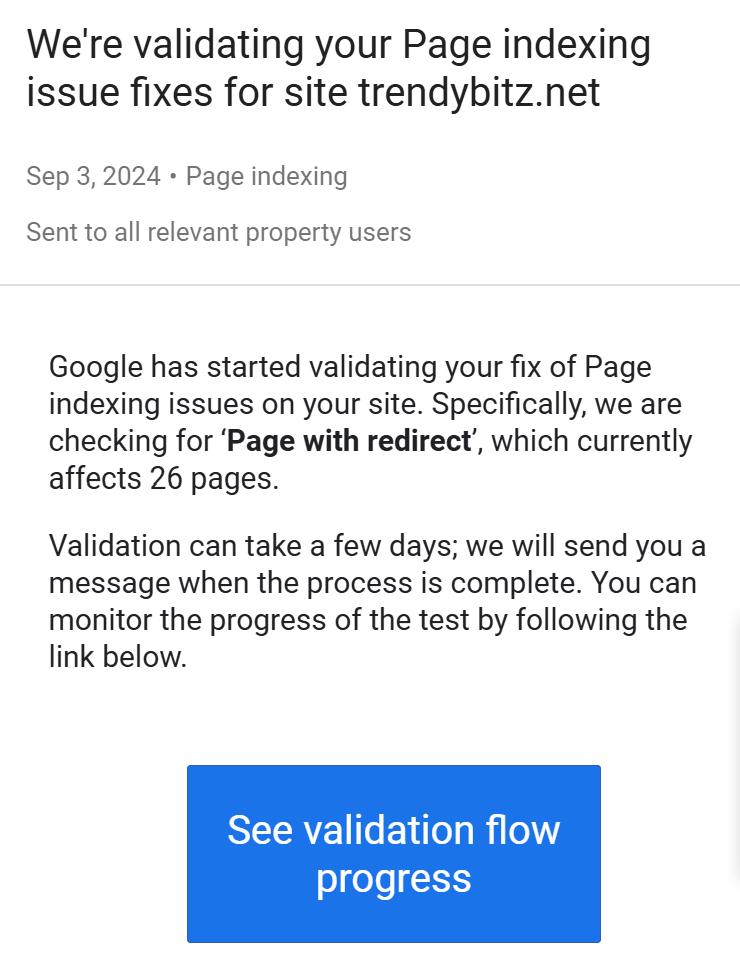 How to fix page redirects in google search console