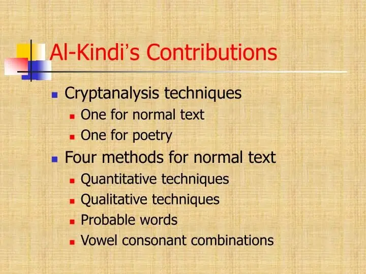 Al-Kindi's Cryptography