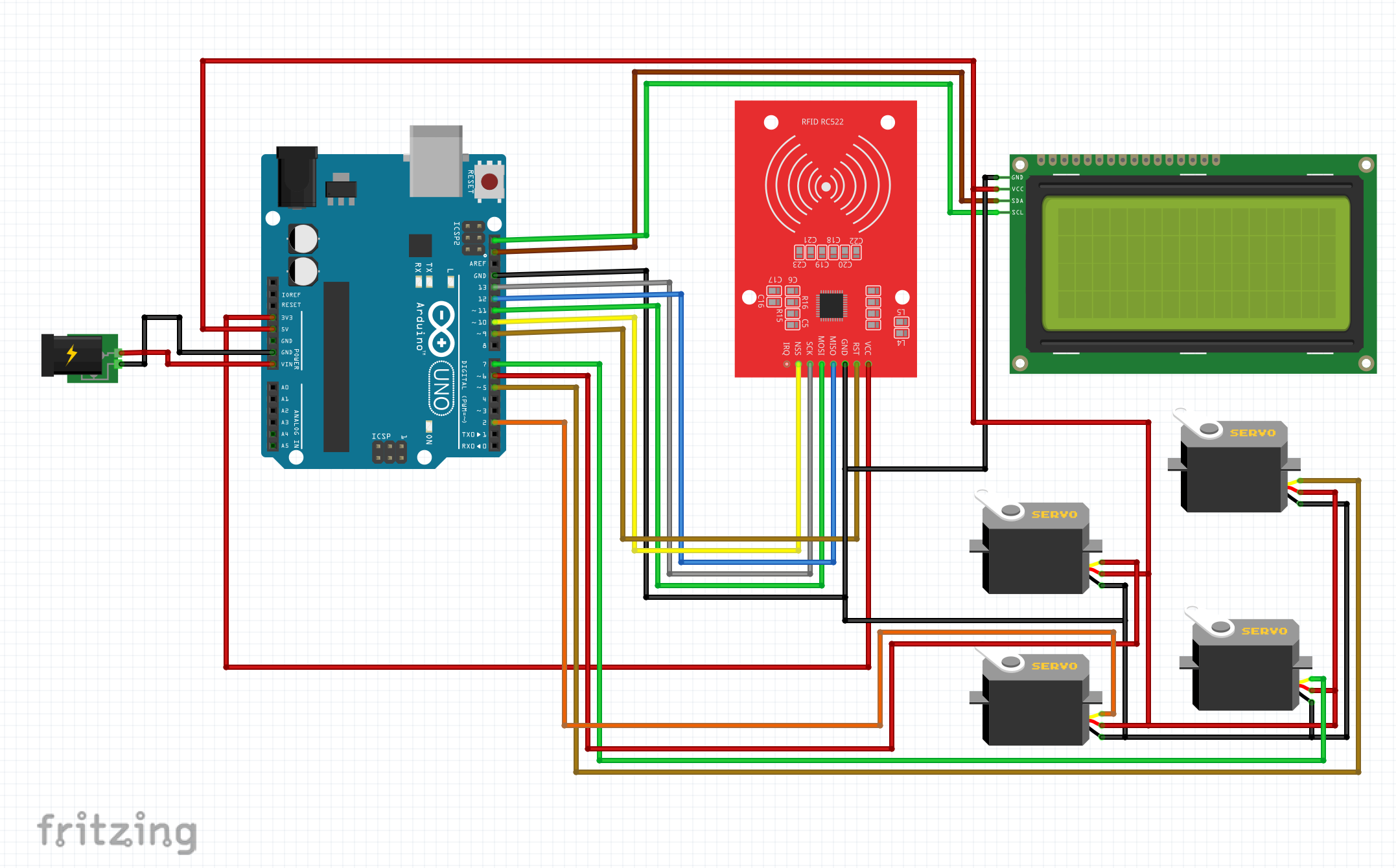 circuit diagram of RFID-Based Smart Parking System