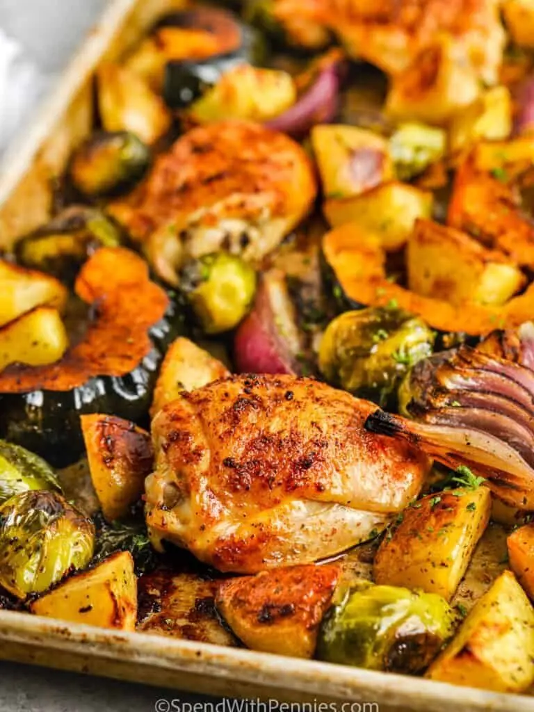 2. Sheet Pan Chicken and Veggies: